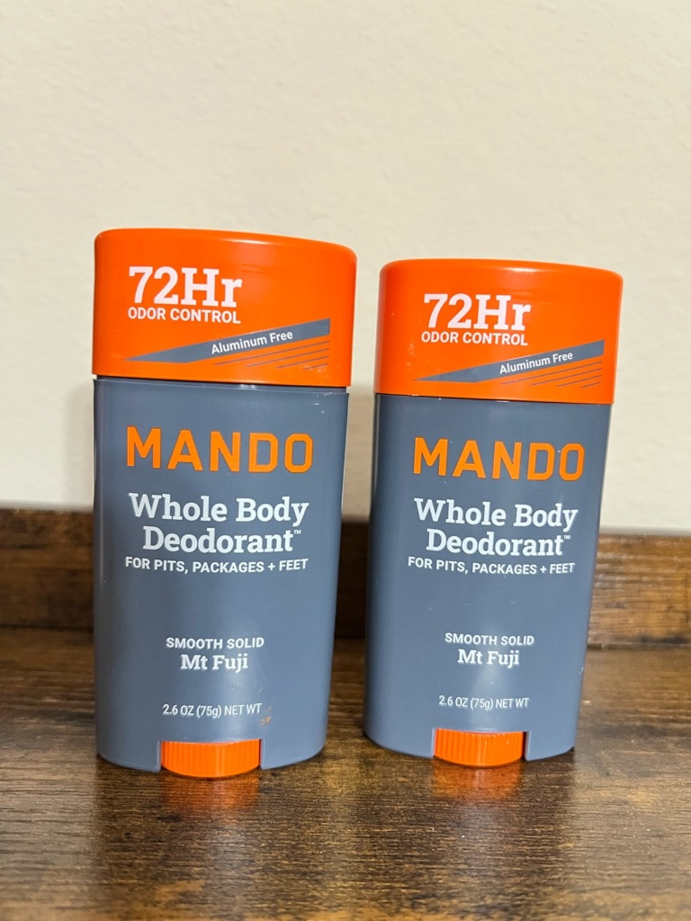 Mando Whole Body Deodorant Mt Fuji 2.6 OZ Smooth Solid 72 Hour Control Lot Of 2